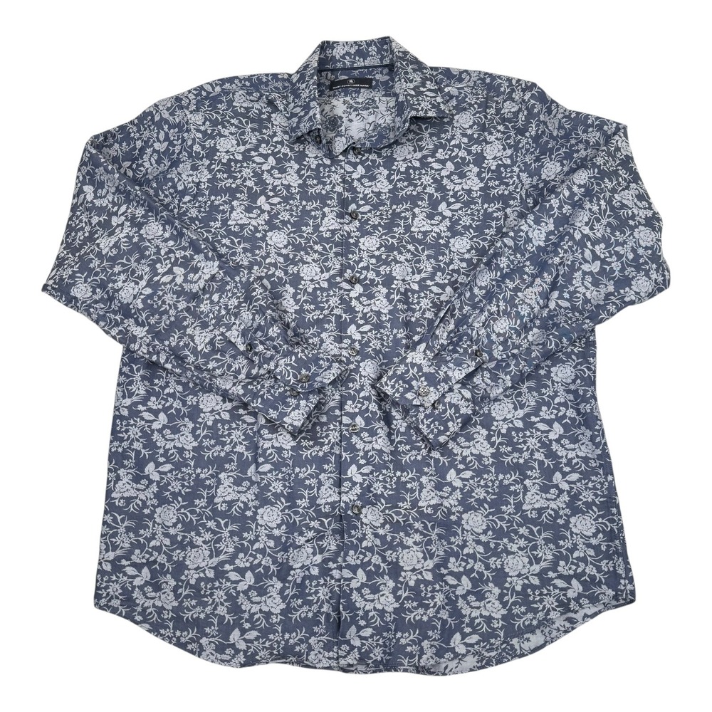 Hart Schaffner Marx Floral Button Up Shirt Patterned Cotton L